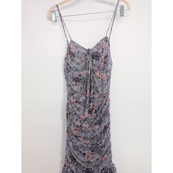 NWT MISA MISA LOS ANGELES Halter-Neck Mesh Midi Dress Size XS Blue #MB446 - Picture 5 of 11